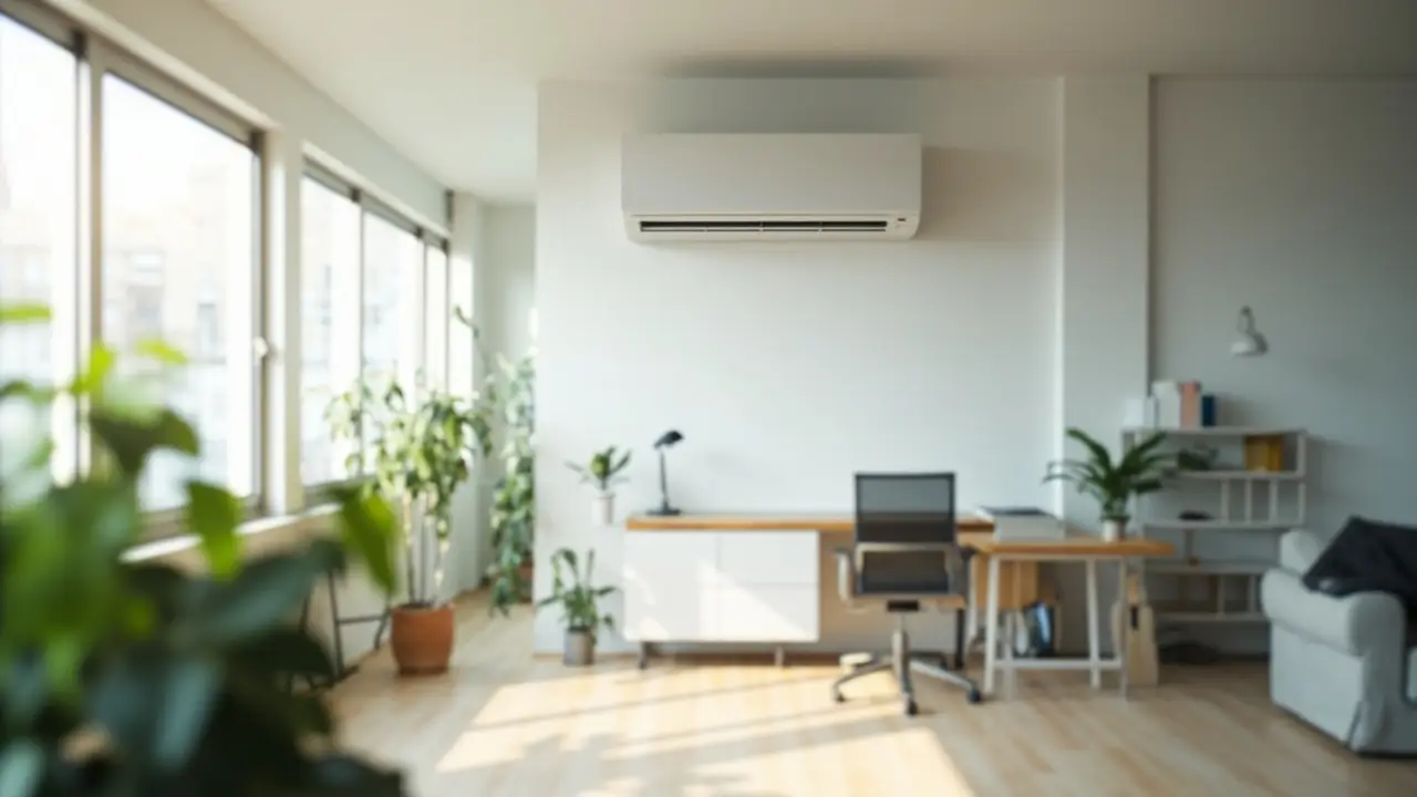Escritório comercial climatizado com ar-condicionado adquirido via consórcio de equipamento