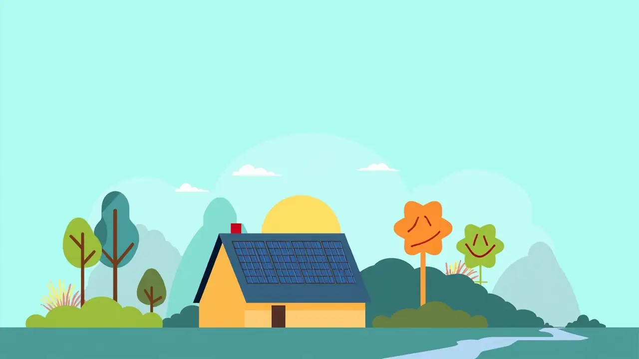 Telhado residencial moderno no Brasil com painéis solares instalados ao sol da tarde com bairro tranquilo e jardim verde