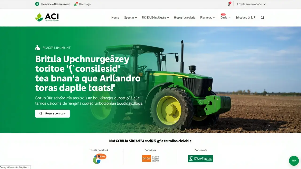 Pequeno produtor rural ao lado de trator em campo verde ao entardecer